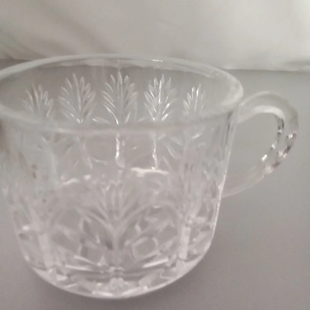 Vintage Clear Pressed Glass Creamer Pitcher Wheat Starburst Pattern Small 3in